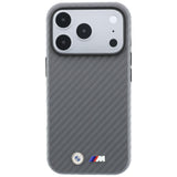 BMW iPhone 18 Pro Cover M Carbon Metal Logo Grå