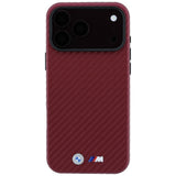 BMW iPhone 17 Pro/iPhone 18 Pro Cover M Carbon Metal Logo Burgundy