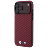 BMW iPhone 17 Pro Max/iPhone 18 Pro Max Cover M Carbon Metal Logo bordeaux