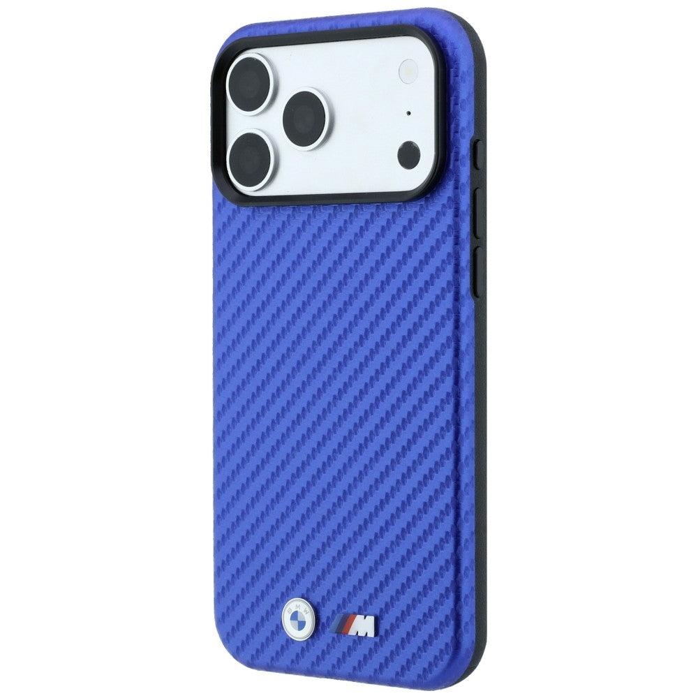 BMW iPhone 17 Pro/iPhone 18 Pro Cover M Carbon Metal Logo Blå