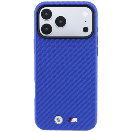 BMW iPhone 17 Pro/iPhone 18 Pro Cover M Carbon Metal Logo Blå