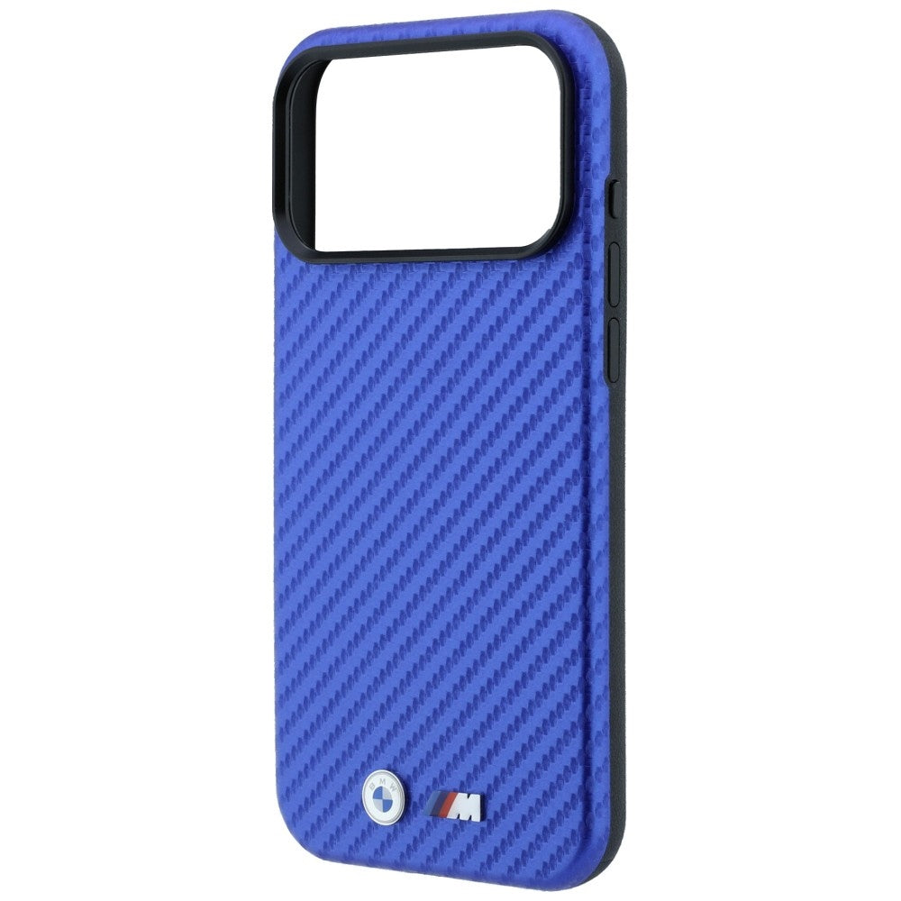 BMW iPhone 17 Pro/iPhone 18 Pro Cover M Carbon Metal Logo Blå