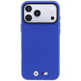 BMW iPhone 17 Pro Max/iPhone 18 Pro Max Cover M Carbon Metal Logo Blå