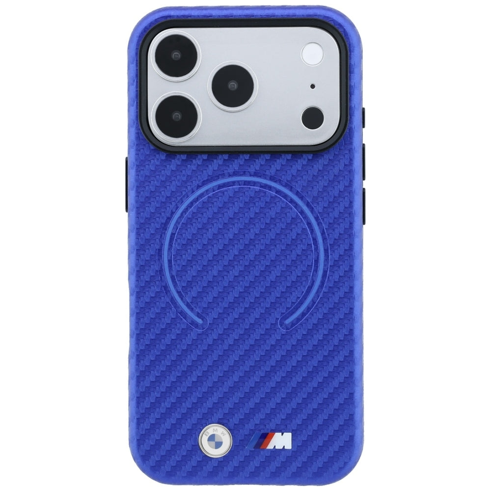 BMW iPhone 17 Pro/iPhone 18 Pro Cover M Carbon Printed Ring Blå