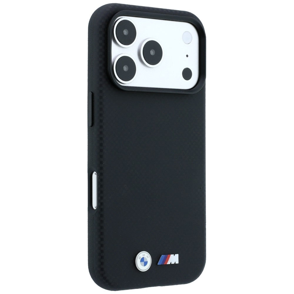 BMW iPhone 17 Pro/iPhone 18 Pro Cover M Quadrille Kevlar Metal Logo Sort
