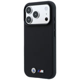 BMW iPhone 17 Pro Max/iPhone 18 Pro Max Cover M Quadrille Kevlar Metal Logo Sort