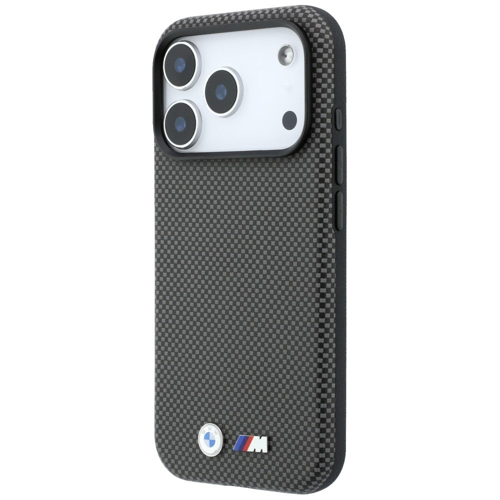 BMW iPhone 17 Pro/iPhone 18 Pro Cover M Quadrille Kevlar Metal Logo Grå