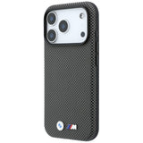 BMW iPhone 17 Pro/iPhone 18 Pro Cover M Quadrille Kevlar Metal Logo Grå