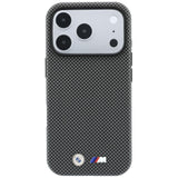 BMW iPhone 17 Pro/iPhone 18 Pro Cover M Quadrille Kevlar Metal Logo Grå