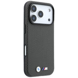 BMW iPhone 17 Pro/iPhone 18 Pro Cover M Quadrille Kevlar Metal Logo Grå