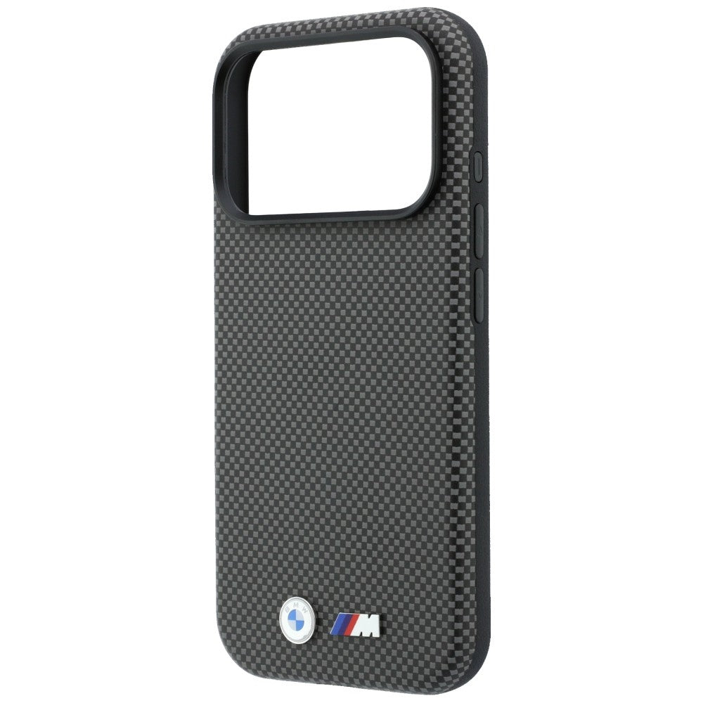 BMW iPhone 17 Pro Max/iPhone 18 Pro Max Cover M Quadrille Kevlar Metal Logo Grå