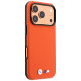 BMW iPhone 17 Pro/iPhone 18 Pro Cover M Quadrille Kevlar Metal Logo Orange