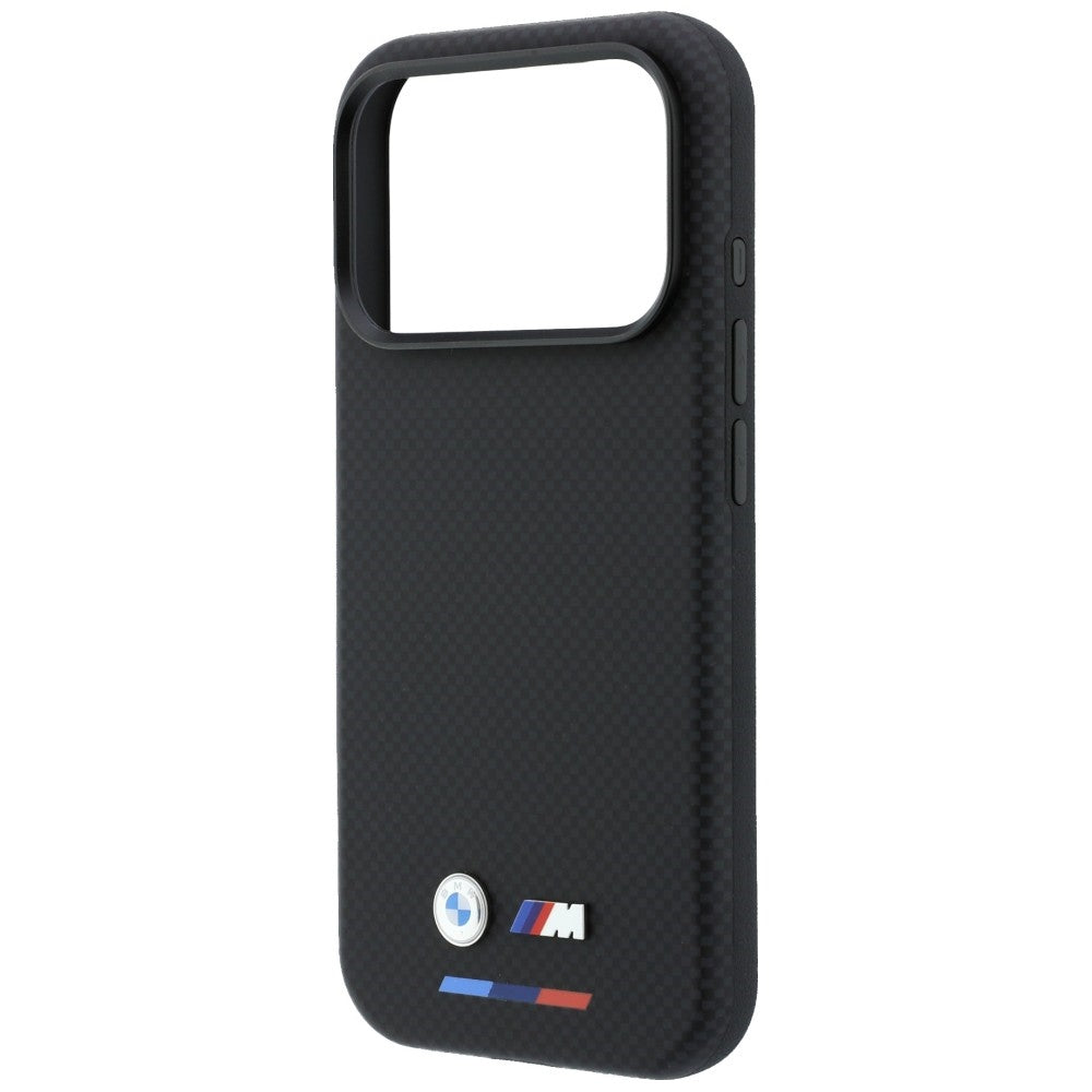 BMW iPhone 17 Pro Max/iPhone 18 Pro Max Cover M Quadrille Kevlar Tricolor & Metal Logo Sort