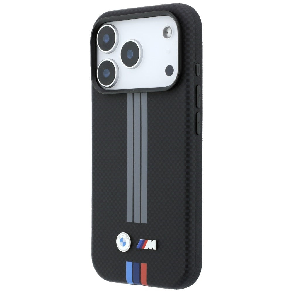 BMW iPhone 17 Pro/iPhone 18 Pro Cover M Quadrille Kevlar Tricolor Lines Sort