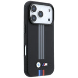 BMW iPhone 17 Pro/iPhone 18 Pro Cover M Quadrille Kevlar Tricolor Lines Sort