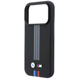 BMW iPhone 17 Pro/iPhone 18 Pro Cover M Quadrille Kevlar Tricolor Lines Sort