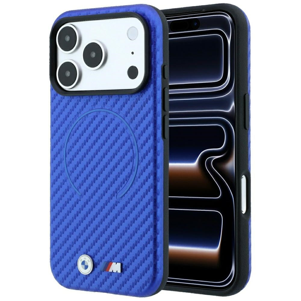 BMW iPhone 17 Pro Max/iPhone 18 Pro Max Cover M Carbon Printed Ring Blå