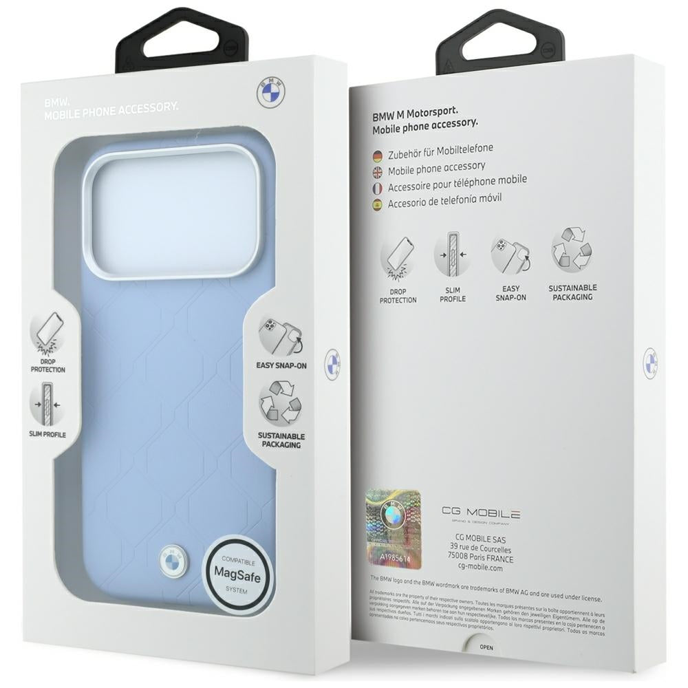 BMW iPhone 17 Pro/iPhone 18 Pro Cover Debossed quiltet Blå