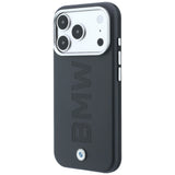 BMW iPhone 17 Pro/iPhone 18 Pro Cover med centreret præget design Grå