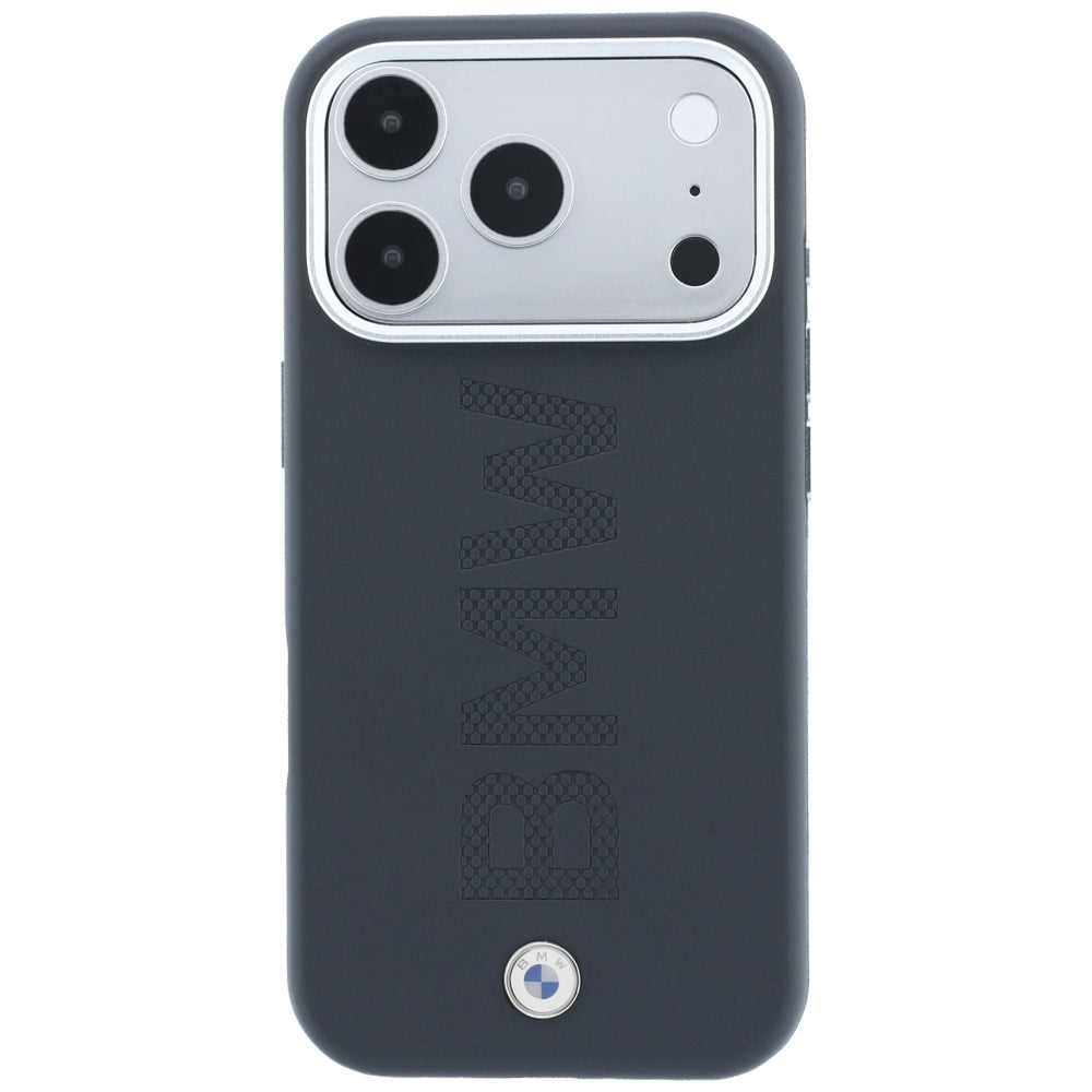 BMW iPhone 17 Pro/iPhone 18 Pro Cover med centreret præget design Grå