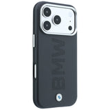 BMW iPhone 17 Pro/iPhone 18 Pro Cover med centreret præget design Grå