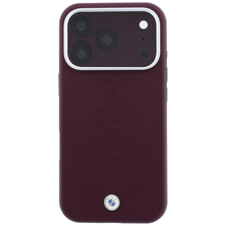 BMW iPhone 17 Pro Max/iPhone 18 Pro Max Cover med centreret præget design bordeaux