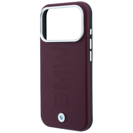 BMW iPhone 17 Pro Max/iPhone 18 Pro Max Cover med centreret præget design bordeaux