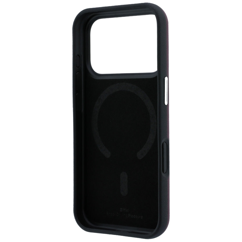 BMW iPhone 17 Pro Max/iPhone 18 Pro Max Cover med centreret præget design bordeaux
