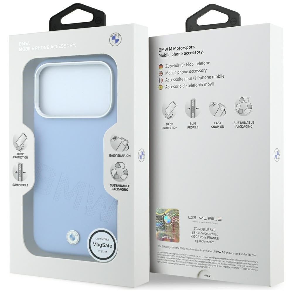 BMW iPhone 17 Pro/iPhone 18 Pro Cover Inclined Deboss Blå