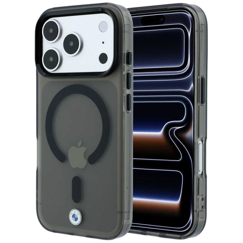 BMW iPhone 17 Pro Max/iPhone 18 Pro Max Cover Frosted Metal Logo Sort
