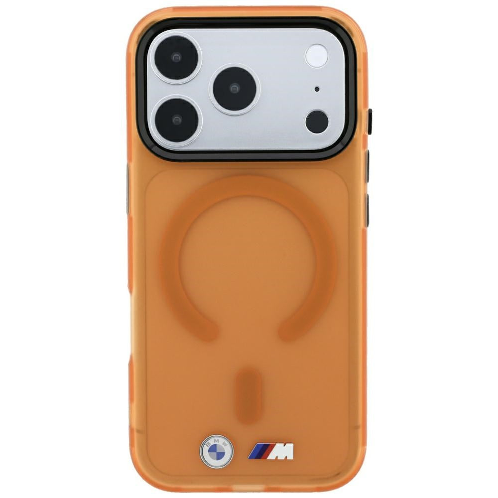 BMW iPhone 17 Pro/iPhone 18 Pro Cover M Frosted Metal Logo Orange