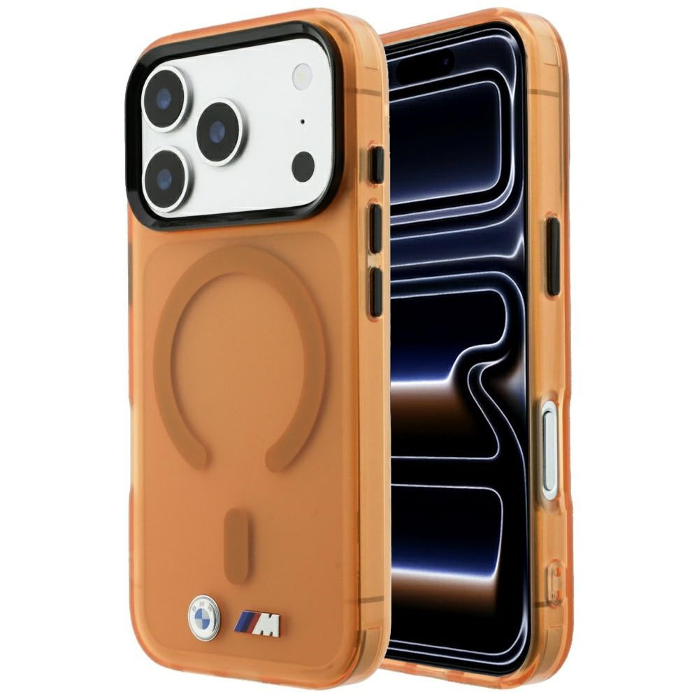 BMW iPhone 17 Pro Max/iPhone 18 Pro Max Cover M Frosted Metal Logo Orange