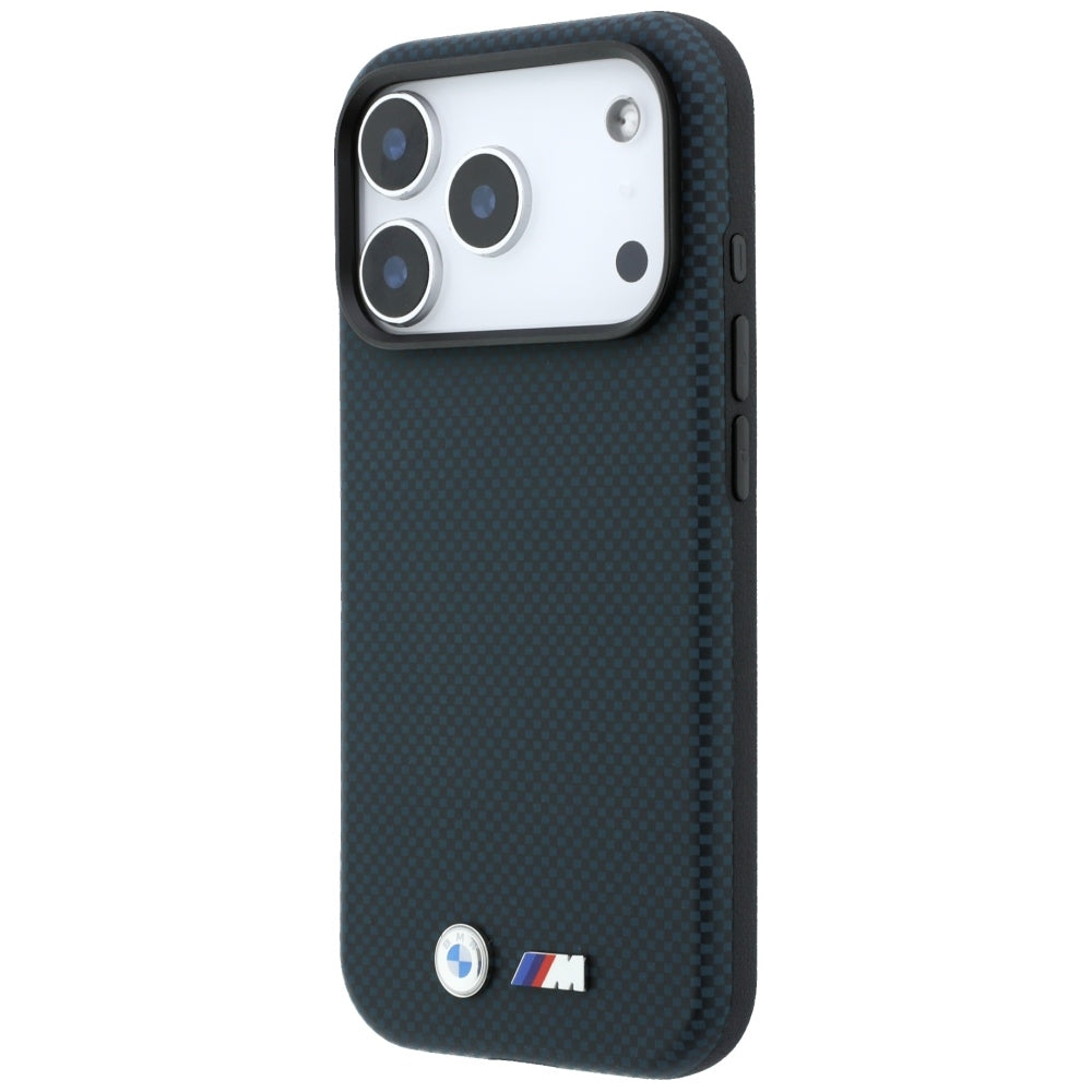 BMW iPhone 17 Pro/iPhone 18 Pro Cover M Quadrille Kevlar Metal Logo Navy