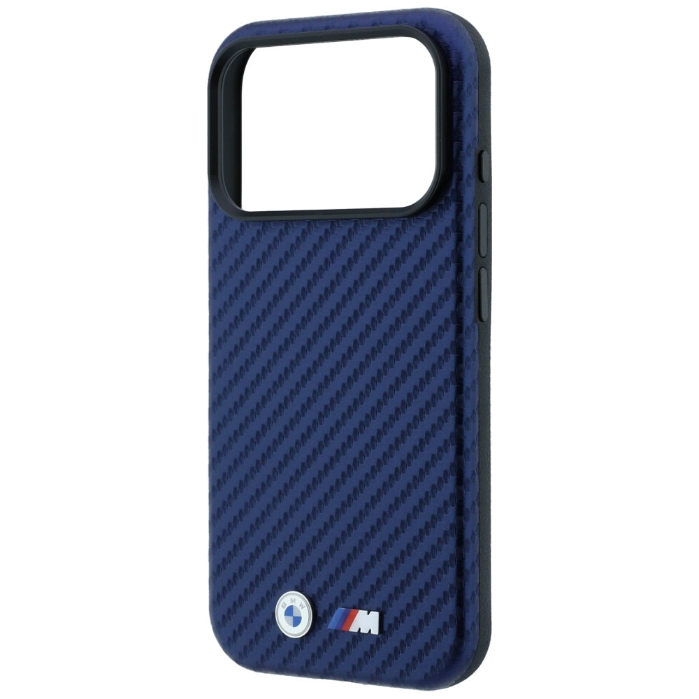 BMW iPhone 17 Pro/iPhone 18 Pro Cover M Carbon Metal-logo marineblå
