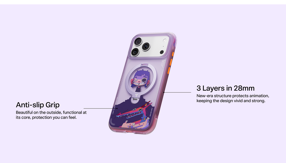Torras iPhone 17 Pro Cover Ostand Q3 Air Gawx Neon Night Muse
