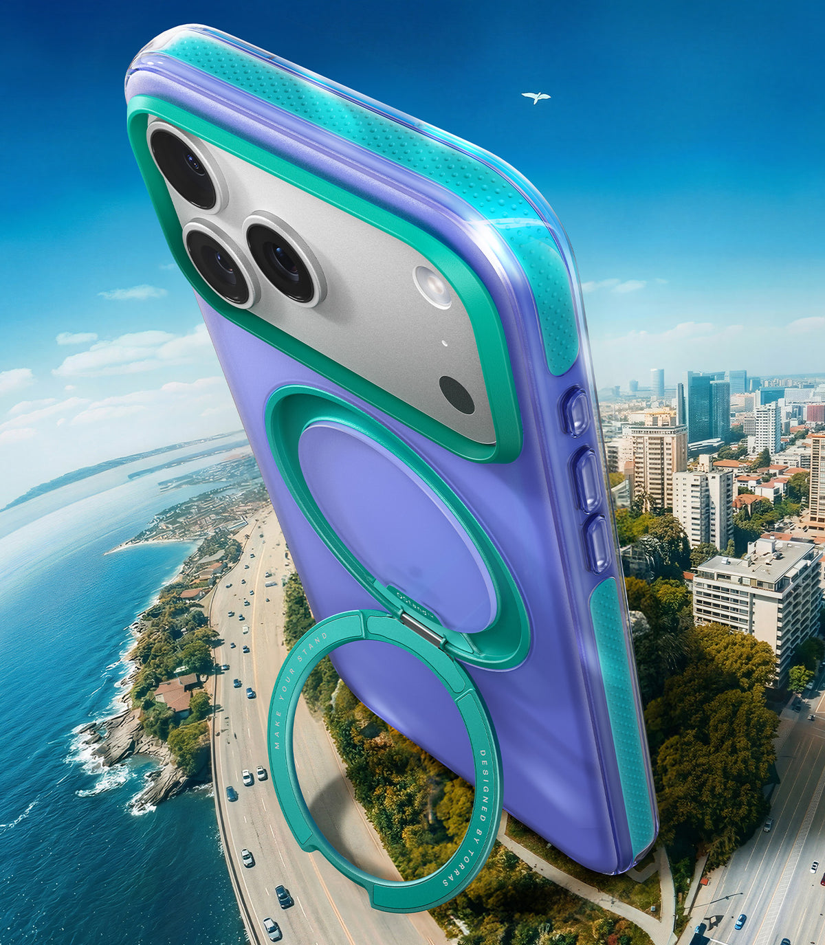 Torras iPhone 17 Pro Cover Ostand O3 Hue Indigo Blue