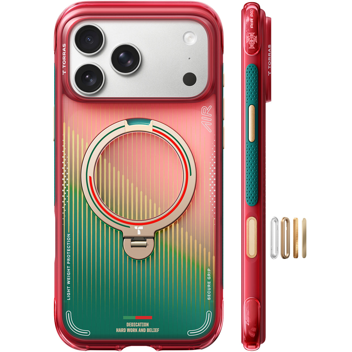 Torras iPhone 17 Pro Max Cover Ostand Q3 Air Portugal Glory Sash
