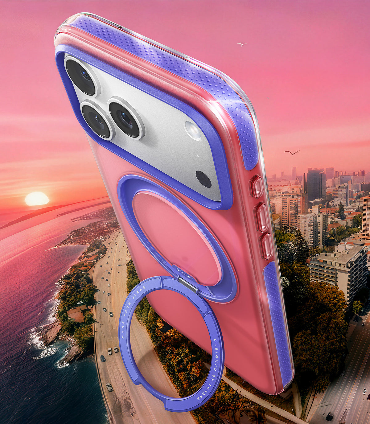 Torras iPhone 17 Pro Max Cover Ostand O3 Hue Blush Pink