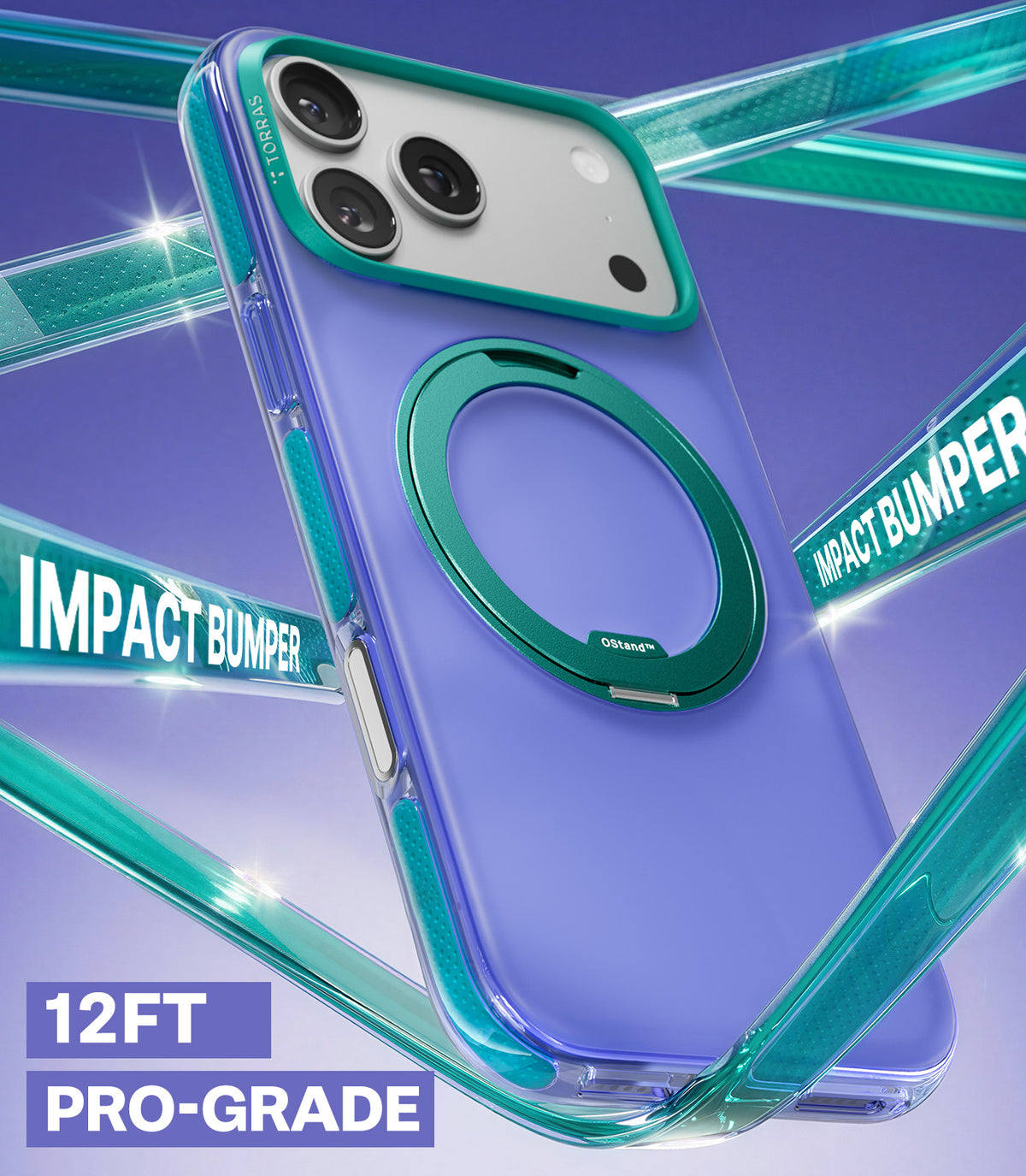 Torras iPhone 17 Pro Cover Ostand O3 Hue Indigo Blue