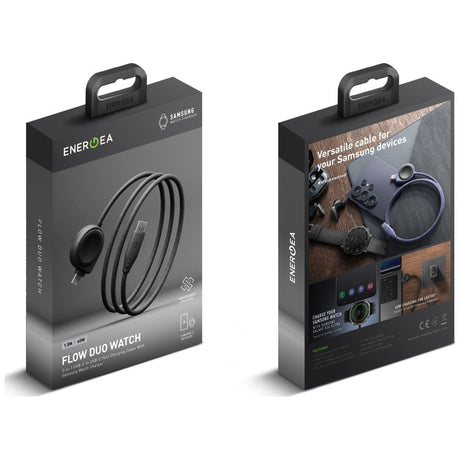 Energea Flow Duo 2-i-1 USB-C-opladningskabel med Samsung Galaxy Watch-oplader 1,5m