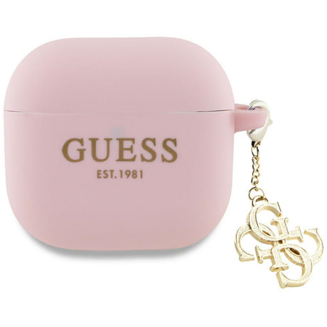 Guess AirPods 4 Cover Silicone 4G Charm Lyserød