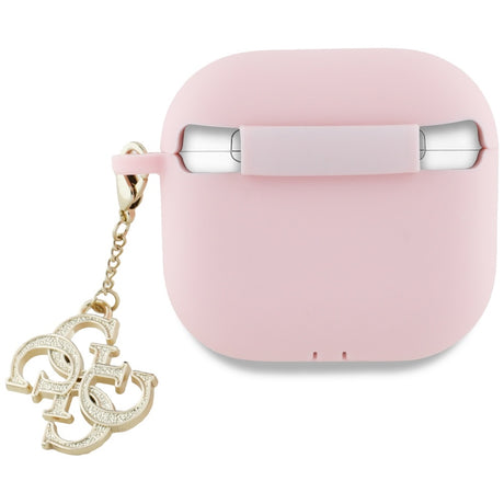Guess AirPods 4 Cover Silicone 4G Charm Lyserød