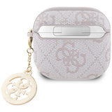 Guess AirPods 4 Cover 4G Strass Charm Lyserød