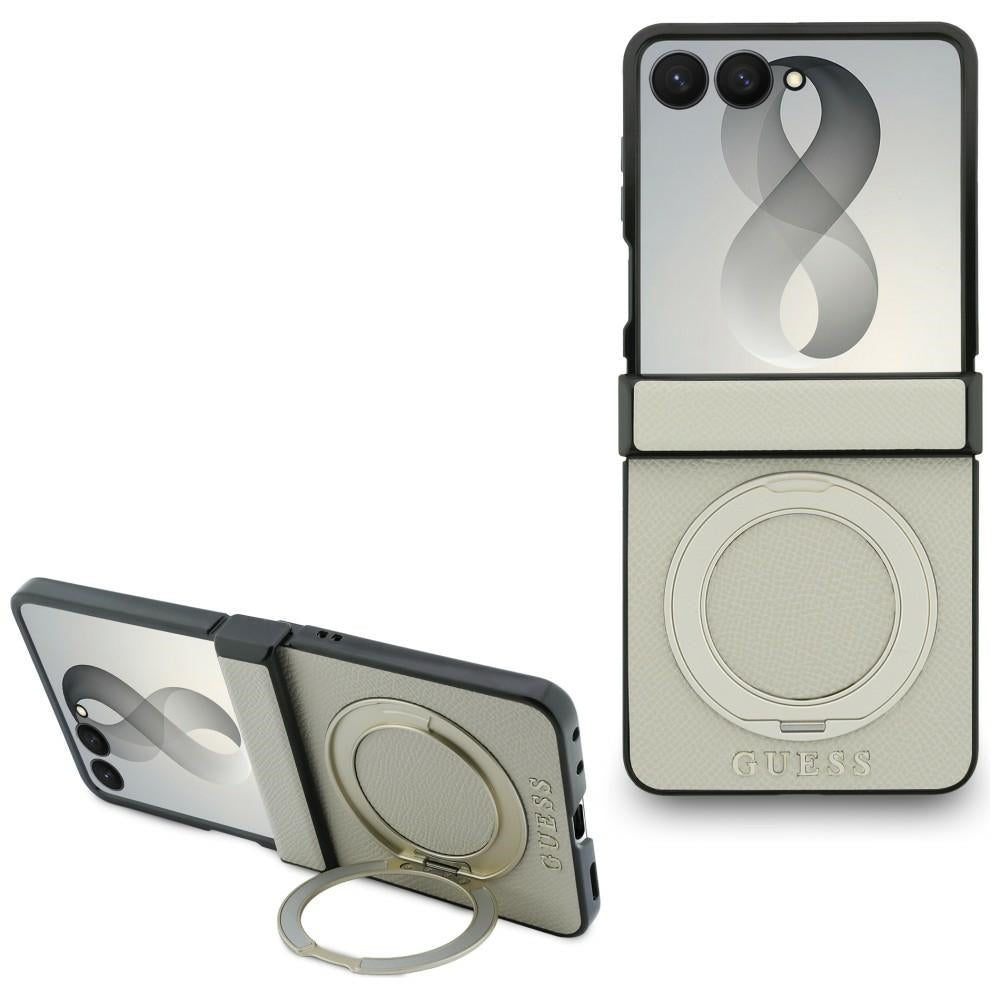 Guess Samsung Galaxy Z Flip 8 Cover Ring Stand MagSafe Guld