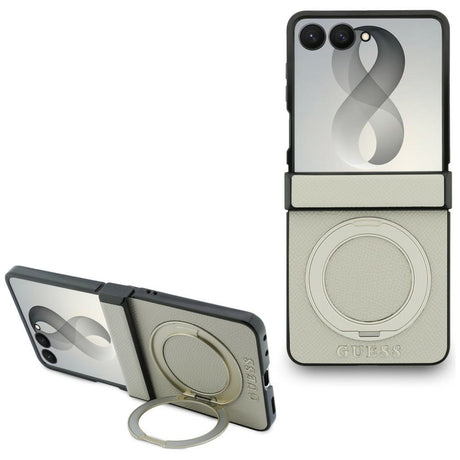 Guess Samsung Galaxy Z Flip 8 Cover Ring Stand MagSafe Guld