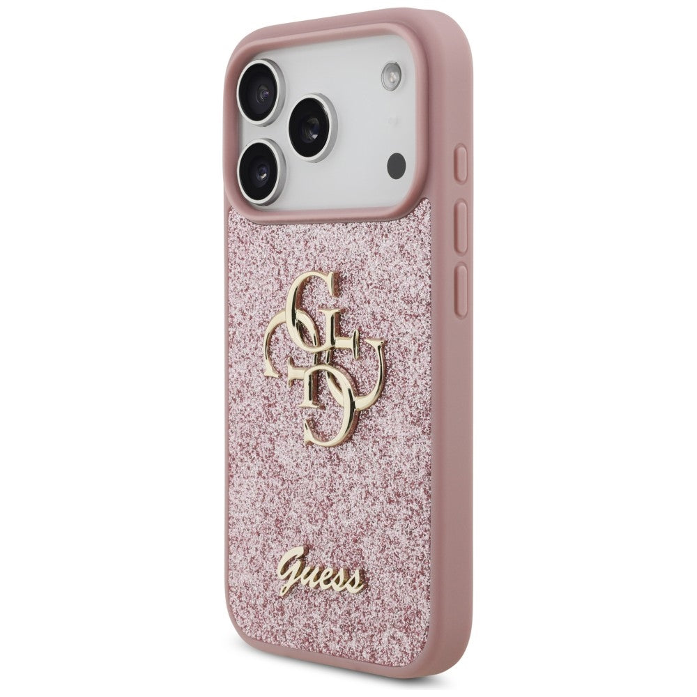 Guess iPhone 17 Pro/iPhone 18 Pro Cover Fixed Glitter Lyserød