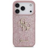Guess iPhone 17 Pro/iPhone 18 Pro Cover Fixed Glitter Lyserød