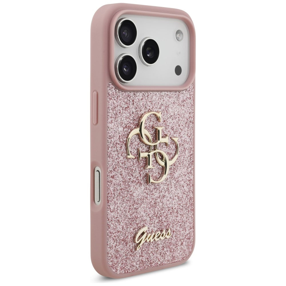 Guess iPhone 17 Pro/iPhone 18 Pro Cover Fixed Glitter Lyserød