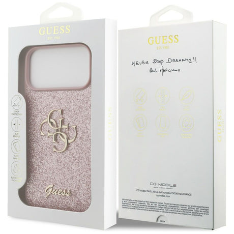 Guess iPhone 17 Pro Max/iPhone 18 Pro Max Cover Fixed Glitter Lyserød