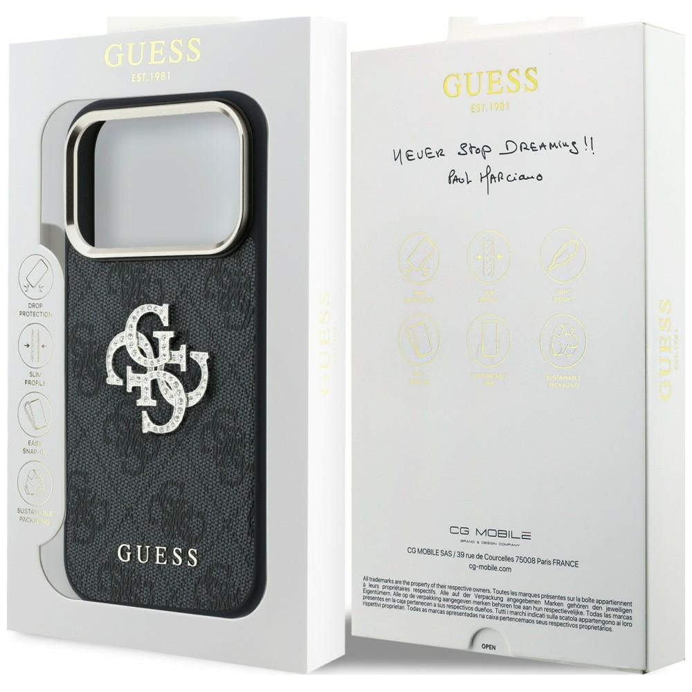 Guess iPhone 17 Pro Max/iPhone 18 Pro Max Cover 4G Strass-logo Sort